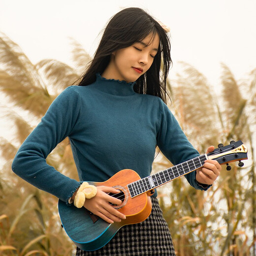Chuangjingyi Picking Board Ukulele Girls Kinder kleine Gitarrenanfänger hochfeste Uklili-Musikinstrumente aus Blue 26 Zoll + Geschenkpaket