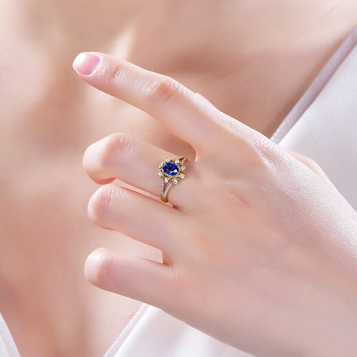 HEEKAIYI Ring Women's Sapphire Ring Luxury Jewelry Chinese Valentine's Day Birthday Gift for Wife and Girlfriend Selected Sapphire Ring (1.007ct/Selected Flawless)