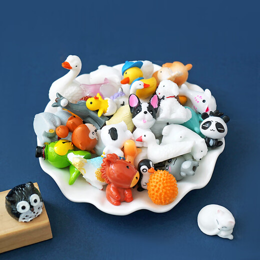 Yunmu épiceries mignonnes petits animaux blind sac créatif micro world modèle mini-décoration cadeau résine ornement aliment simple box aléatoire / 20 pièces (pas de répétition)