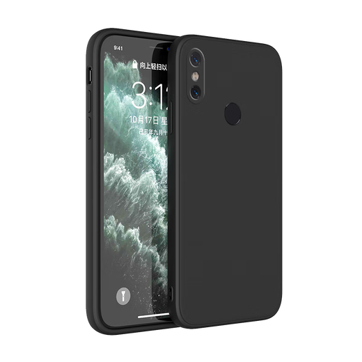 NWKU Xiaomi 6x mobile phone case mi6x liquid silicone soft shell all-inclusive anti-fall protective case for men and women classic black single shell Xiaomi 6X