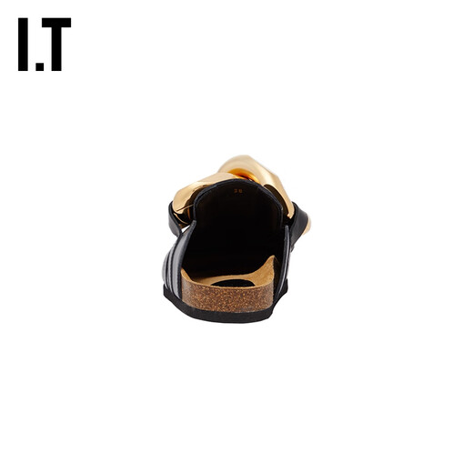 J.W. Anderson IT 2023春季女款凉拖鞋新品摩登时髦粗链条牛皮穆勒鞋12140G BKV/黑色 35