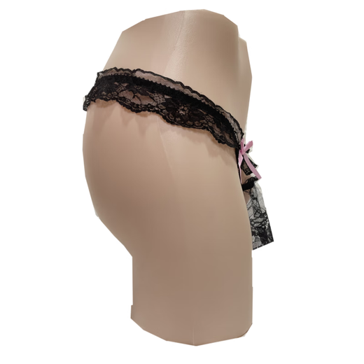 Private Men's Lace Underwear Bow Sexy Hollow Lace Stretch Thong One Size One Size 160Jin Jin is equal to 0.5kg within