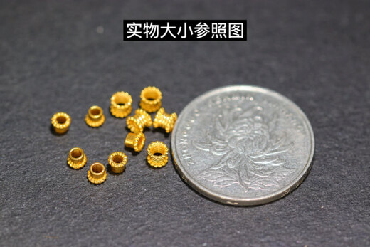 Ouyin 18k gold accessories diy small separator beads cardan shaft twist tube handmade gold accessories separator loose beads beaded braided rope extension type A (single head)