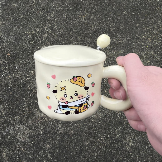 Zhewei Chiikawa Usaki Bester Freund und Freundin Schwester Hochtropfes Geburtstagsgeschenk SN4877 Jiyi essen Lollipop 420 ml Tasse + Milchballlöffel + Cover + Schaumstoffboxverpackung