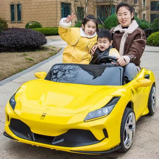 沃米特【1.7米亲子车】儿童电动车可坐大人双座汽车可驾驶遥控玩具童车 红色：12V14A电瓶+软轮+早教音乐