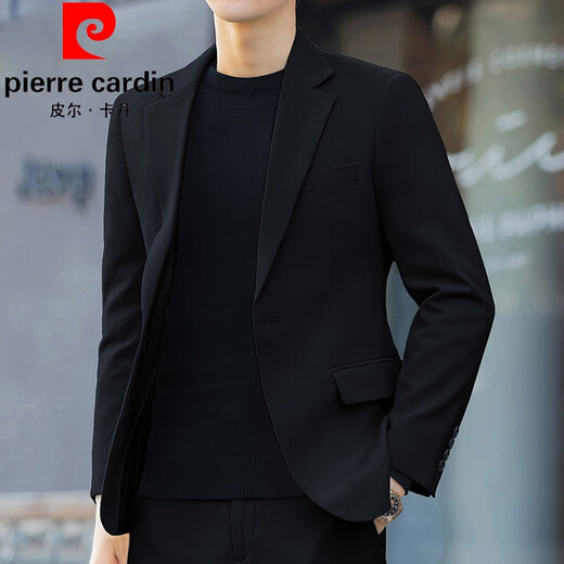 Pierre Cardin men's brown suit spring and autumn slim handsome casual small suit jacket men's Korean style trendy wedding top apricot suit + pants + white shirt M