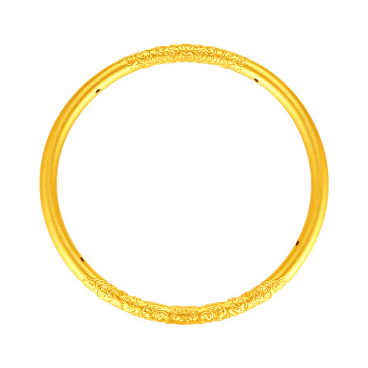 China Gold (CHINA GOLD) Curly Grass Pattern Flower Gold Bracelet Women's Foot Gold 999 Ancient Method Gold Bracelet as a birthday gift for your girlfriend and wife. The gold weight is about 7.9g 58# Delivered today/next day