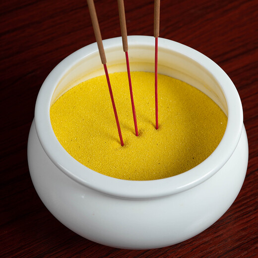 Ceramic incense burner for household Buddha, front line incense stick, incense for Buddha, incense burner, Buddhist temple, worship supplies, D18-05C three-legged incense burner, white porcelain, large size