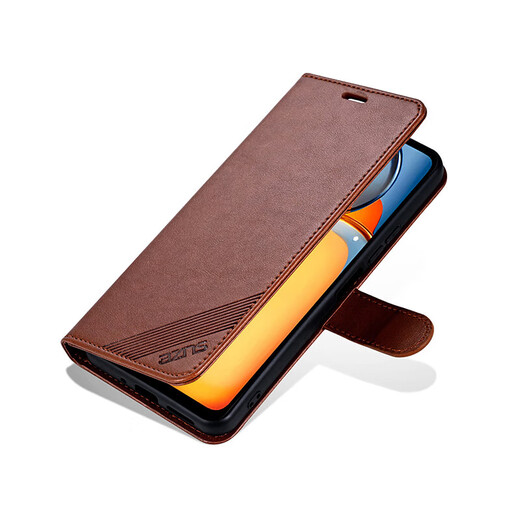 AZNS vivo Y200i翻盖皮套手机壳Y200i 5G保护套V2354A前后全包防摔软壳侧翻钱包式复古商务男女新款 棕色 vivo Y200i