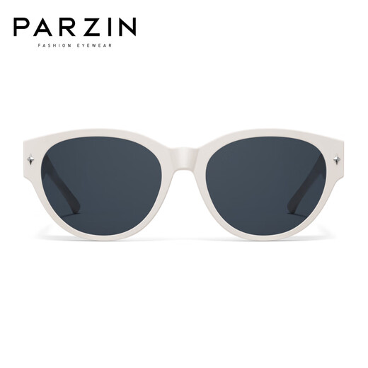 帕森（PARZIN）偏光太阳镜男 猫眼小框近视专属套镜遮阳防晒驾驶墨镜女 PZ12117 奶盐白