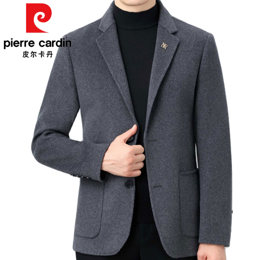 Pier Cardin Casual Wollanzug Herrenjacke Herbst und Winter Neue Stil Business koreanischer Stil Doppelseitiger Wolle High-End-Business-Anzug Männer 3291 Stile: Dunkelgrau 170/48