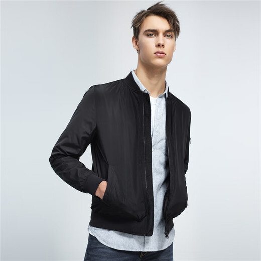 Giordano Men's Jacket Jacket Men's 01078605 09 Logo Black Extra Size (180/104A)