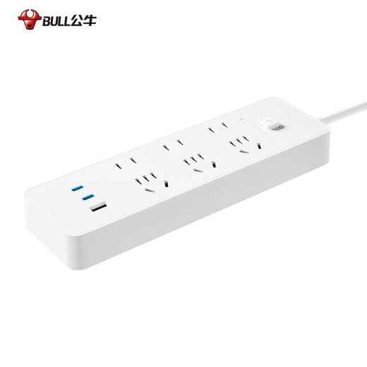 
Bull (BULL) Xiaobai fast charging series socket converter Smart USB TYPE-C port wiring board Plug-in board plug-in board [C port 20W fast charging] All white 1.8 meters U12033