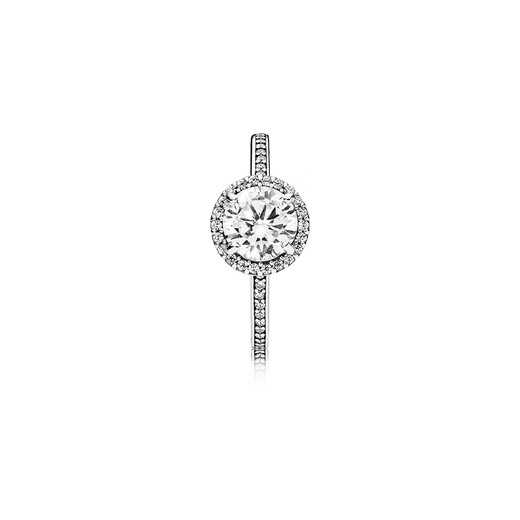 PANDORA (PANDORA) classic elegant ring 925 silver sparkling single diamond flamboyant and gorgeous high-end simple birthday gift for girlfriend, classic and elegant 50mm size 10 ring