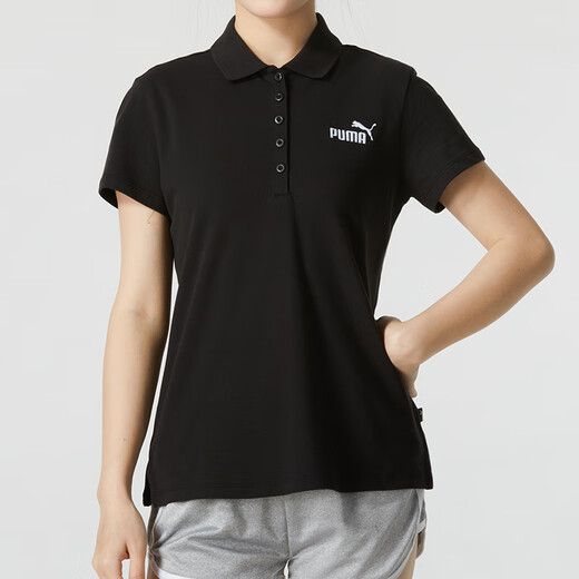 彪马（PUMA）女装运动套装25夏新款舒适透气polo衫短袖T恤宽松五分裤 两件套 630564-01+692479-01 XS