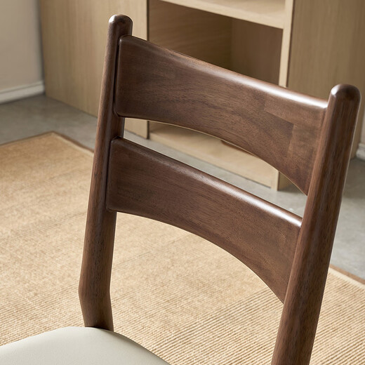 Quanyou Home Dining Table and Chair New Chinese Style Simple Solid Wood Frame Chair Guest Restaurant Comfortable Home Dining Chair Not Tired of Sitting for a Long Time