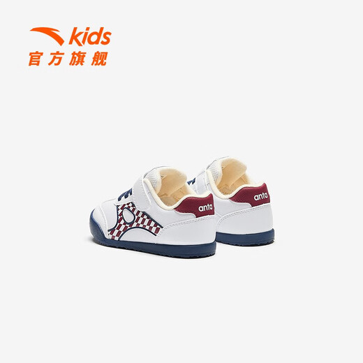 ANTA Children's Sports Shoes for Boys and Girls 2023 Autumn New Infant and Baby Non-Slip Breathable and Wear-Resistant Toddler Shoes ANTA White/Litchi Red/New Ink Blue-2 18 Size