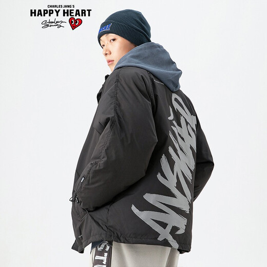 Happy Heart Charles Peach Heart Cotton Clothing Мужчины и женщины пара рабочей одежды в стиле рабочей одежды английская печатная шнурка для кровотока для одежды для крово
