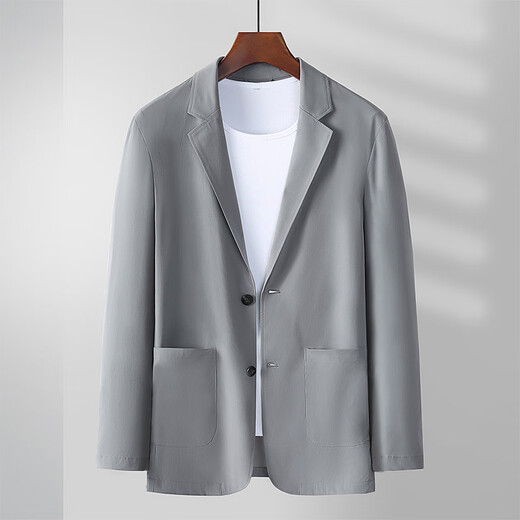 Vatica (VEDEOL) quick-drying thin ice silk sunscreen skin suit men's suit men's suit jacket men's spring and summer breathable casual tops blue-gray XXL-weight 160-175 suitable