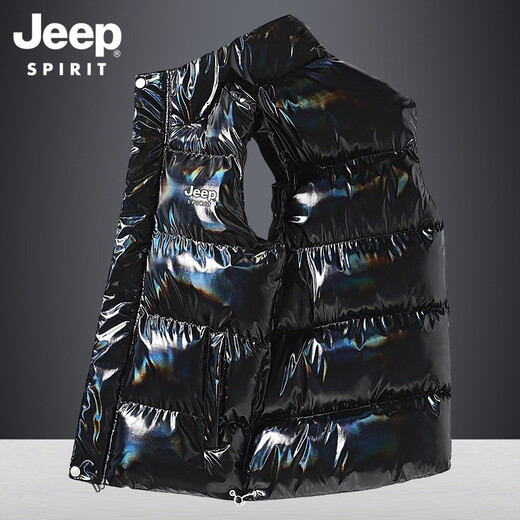 JEEP SPIRIT马甲男棉衣马甲男秋冬坎肩休闲加厚保暖背心男士棉服户外防风外套 683黑色 5XL