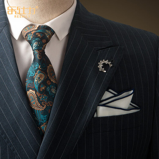 Lexili wool suit suit men's high-end business slim suit blue striped double-breasted British style palace dress wool gray and blue striped 3-piece set 180/XL 52 size, default size 33 pants