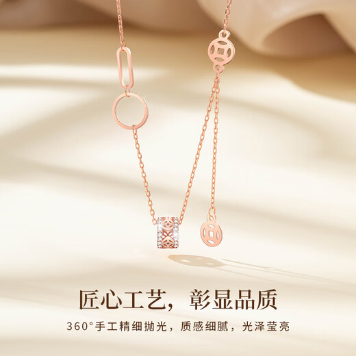 Molan Small Waist Necklace Women's S925 Silver Light Luxury Transfer Beads Clavicle Chain Birthday Anniversary Gift for Girlfriend