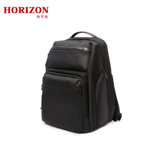 HORIZON地平线商务双肩包电脑包大容量背包尼龙防泼水耐磨双肩包661485 黑色单拉链