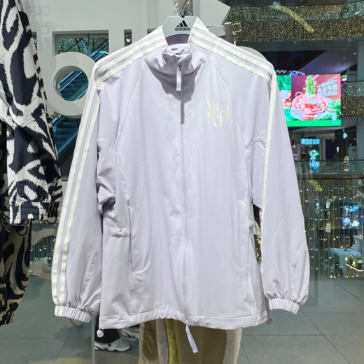 
Adidas Clover Jacket Women's Spring 2025 New Loose Casual Sportswear Stand Collar Woven Windproof Jacket JI9767 Purple M