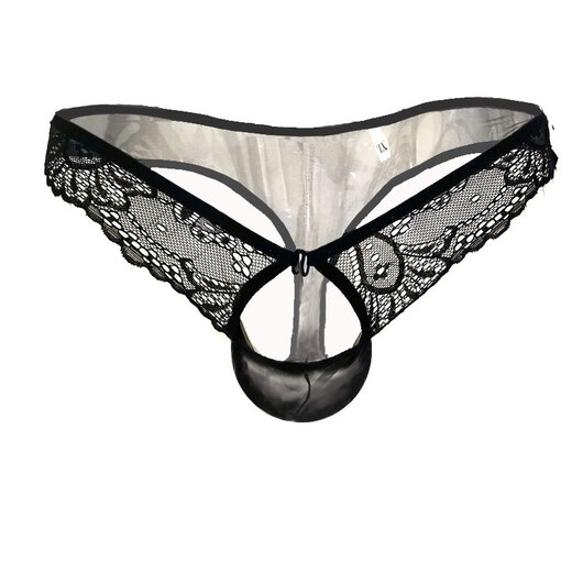 Jiyu underwear, sexy and passionate, open crotch, no need to take off, thong, exposed egg, physiological penis, men's underwear, fully see-through, unisex, purple, rear entry, front opening, M small size body type