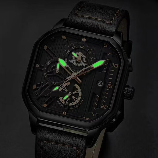 
Comudir 2023 new automatic watch for men's hollow machinery for men's fashionable waterproof luminous calendar large dial watch 838 black warrior black leather black