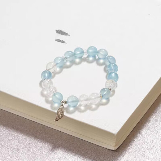BOSFRU special-shaped aquamarine crystal bracelet, small fresh and sweet girl's bracelet, ins style gift for girlfriend and best friend, suitable for clean hands with a circumference of 14cm