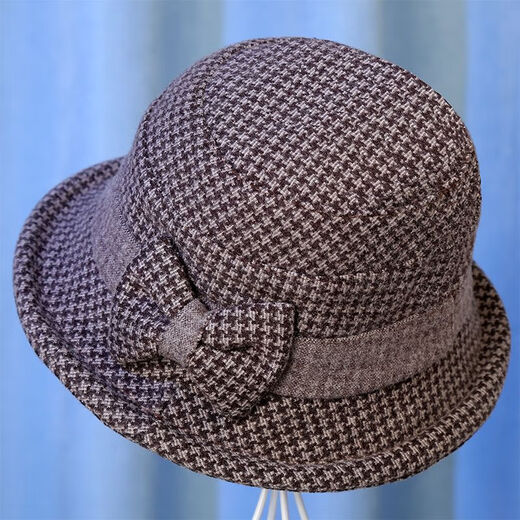 Roasted summer middle-aged and elderly hats for women in autumn and winter mother woolen top hat thickened grandma cloth basin hat spring and autumn casual fisherman hat khaki (wool style) equal size