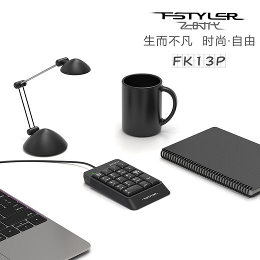 Shuang Feiyan (A4TECH) FK13P Feishi wired keyboard Laptop external digital keyboard wired Financial accounting cashier USB interface for securities White