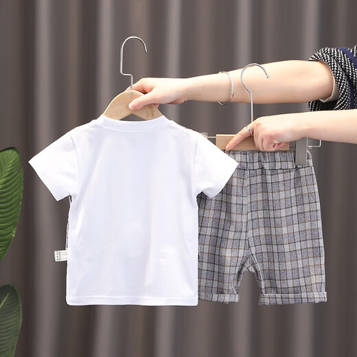 G. Duckkids ropa para niños Suit para niños 'Summer delgado falso falso de tres piezas Ropa de verano de algodón de algodón puro