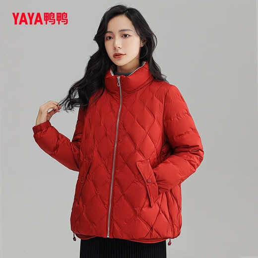 YAYA Lightweight New National Standard Down Jacket Women's Short 2025 Winter New Fashion Stand Collar Casual Small Jacket Khaki M