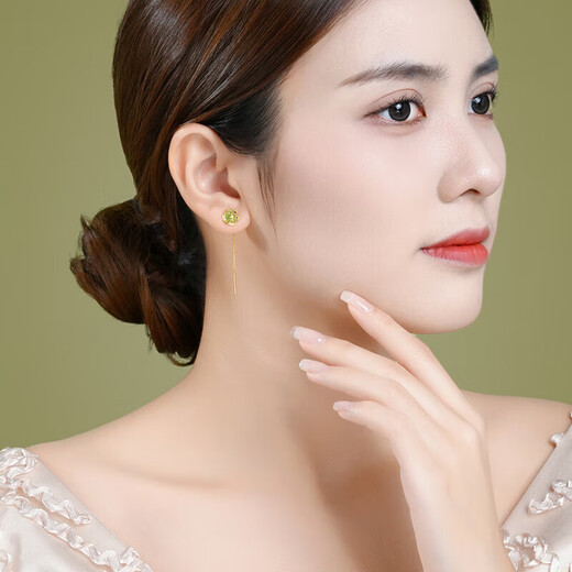 Chao Acer Flower Rhyme Yellow 18K Gold Ear Wire Earrings Women's Colorful Gold Earrings for Girlfriend's Birthday Gift Lotus Single Style