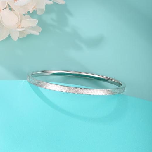 Yuan Shengfu's new PT950 high-quality fixed-mouth honeycomb platinum bracelet, genuine women's fashion platinum bracelet, 17.87 grams/inner diameter 58mm/thickness about 3.7mm