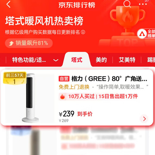 Gree (GREE) Xu me dazzlingly recommends the heater household remote control heater electric heater hot air electric heater shaking head electric heater electric fan light sound low consumption NFTB-X6020B