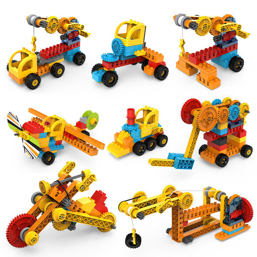 
Yunya Children's Large Grain Variety Building Blocks Mechanical Gear Science and Education Manual DIY Assembly Engineering Car Toys Boy Gift Deluxe Edition [218 Grain/Structure 60 Model]