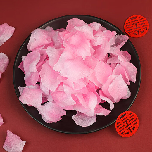 Zi Jiafu flower petal arrangement proposal, rose simulation petals, hand-scattered flowers, romantic birthday, bed wedding, full pink_simulated petals 1200 pieces