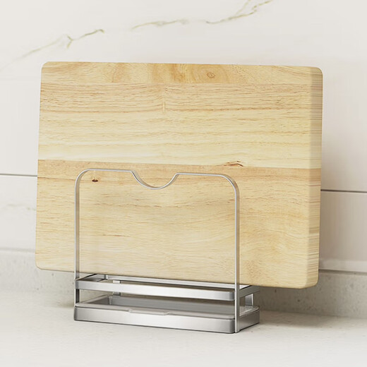 He Jiagong 304 stainless steel chopping board rack cutting board rack pot lid rack double-compartment chopping board rack kitchen storage rack storage rack water tray K-13803 three-compartment chopping board rack