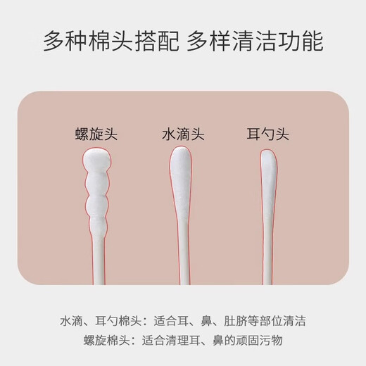 [Prix super bas] Baby Cotton Tool Nettoyage d'oreille Puffs d'oreille spéciales pour bébés avec de petites têtes, tampons en coton, têtes doubles, coton-coton