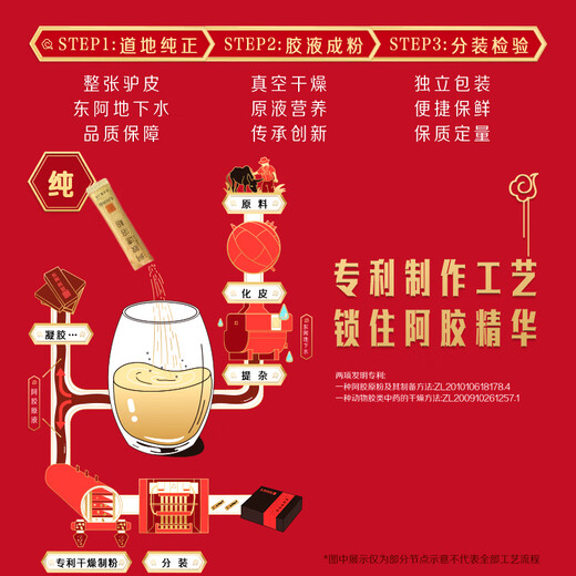 Dong'e ejiao Donkey-Hide Gelatin Powder 3G * 14 sacs / boîte Portable et nourrissant la santé. Le même style que Chen Lijun le jour de la Saint-Valentin chinois