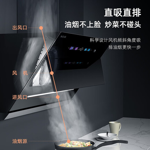 CHIGO [National Subsidy, 20% reduction] Range Hood, Side Range Hood, Household Suction Power, Small Exhaust Discharge Range Hood, Intelligent Control, No Disassembly and Wash Range Hood, Smoke Hood, [High Cost-effectiveness] High-end 24 Air Volume Bluetooth Language Control, National Joint Guarantee, Door-to-Door Installation