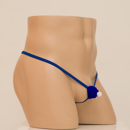 
Sexy underwear, men's Christmas hat, hollow thong, men's sexy men's underwear, men's breathable gay small suction, missed hair, gay adult T-trousers, blue, all size