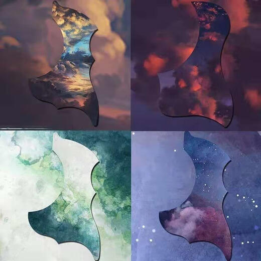 Chuangjingyi chooses guitar transparent protective board Folk guitar protective board film Ukulele protective film Frosted panel decorative decal Bird type-Silver Chinese dragon type