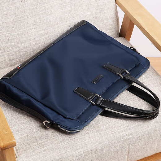 Golf GOLF business briefcase men's fashionable nylon water-repellent large-capacity handbag multi-functional horizontal shoulder crossbody casual men's bag 5I568364J blue with black