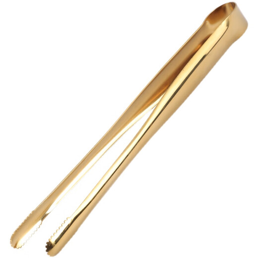 Molosun Japanese-style 304 stainless steel barbecue tongs, golden barbecue tongs, extended food tongs, steak tongs, BBQ buffet food tongs, naked barbecue tongs, small size 19cm - silver