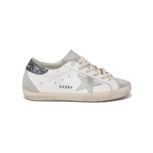 GOLDEN GOOSE Golden Goose Women Super-Star Retro Old Dirty Shoes Shoes Small White Shoes GWF00102 F004108 11166 White Dark Gray Tail Gray Stars 36