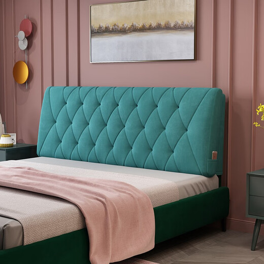 Baifei Bedside Cushion Soft Pack Large Backrest 2023 New Pillow Tatami Backrest Pillow Bed Backrest Pad Bed Backrest Cover Cover Grass Green-Rhombus Width 160*Height 60*6cm Thick